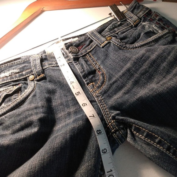 Mek Denim Jeans Womens 29X34 Canberra Low Rise Bootcut Flap Pockets Distressed - Picture 8 of 10